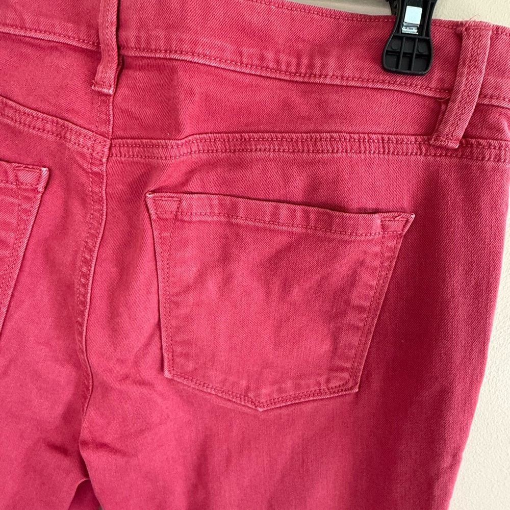 LOFT Ann Taylor Jeans Size 6 Pink Magenta Modern Skinny Mid Rise Ankle Crop - Picture 5 of 13